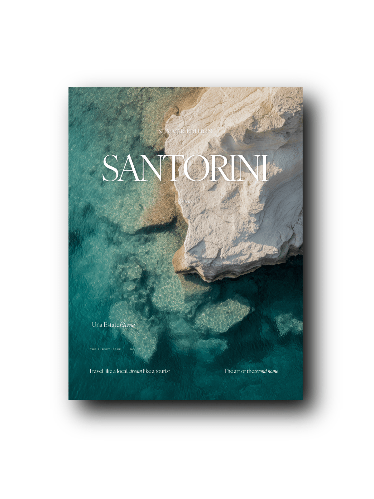 Santorini Canva template — feature spread