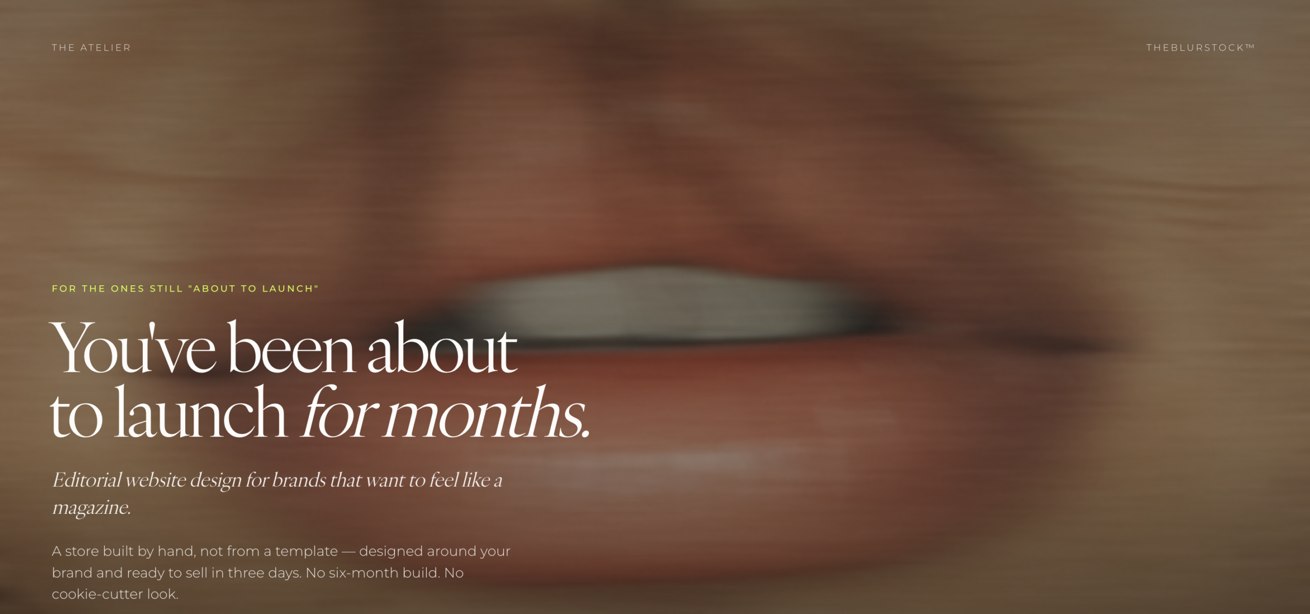 Editorial landing page example designed by theblurstock