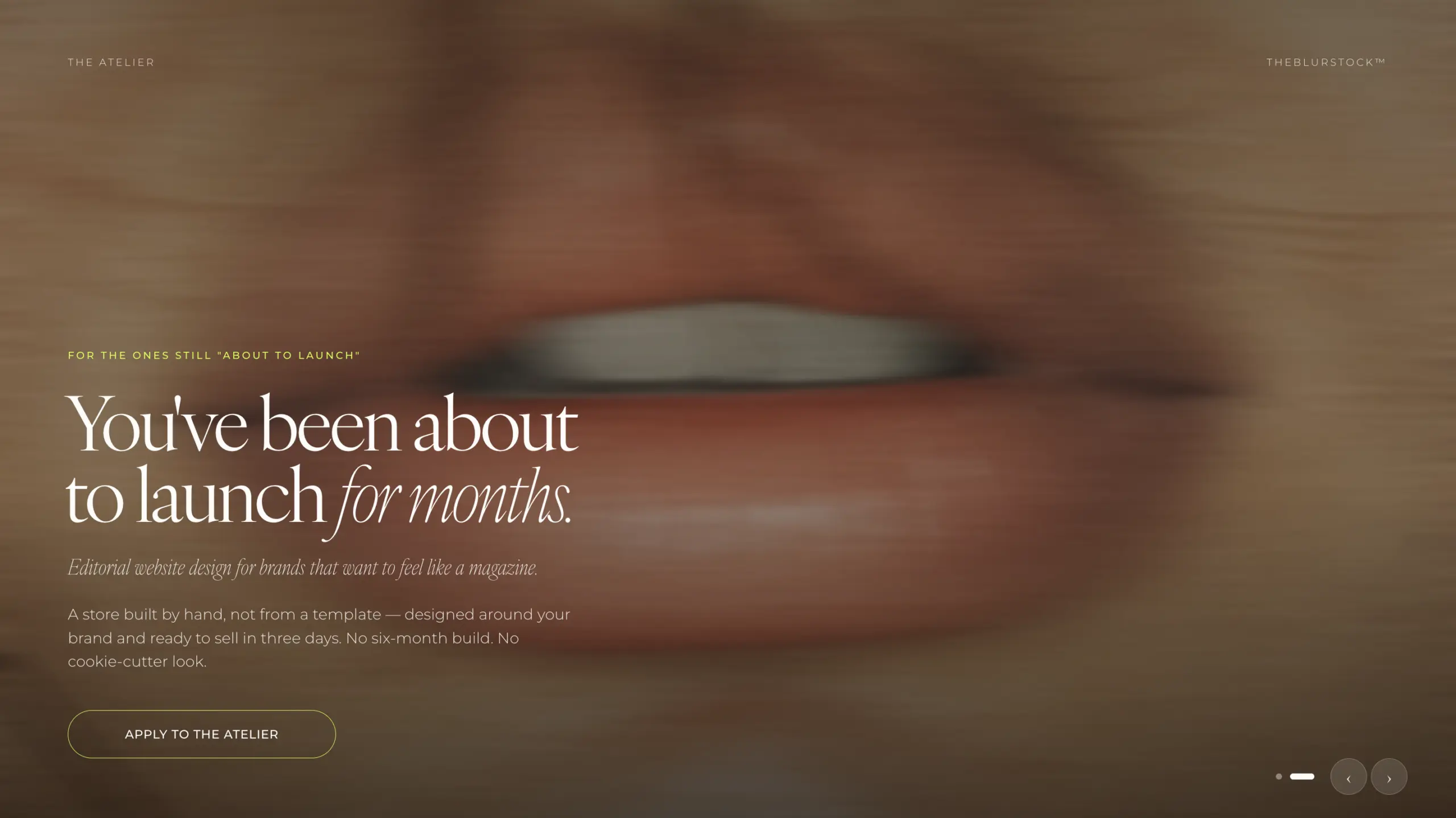 Editorial landing page example designed by theblurstock